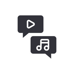 Audio visual chat solid icons, minimalist vector illustration ,simple transparent graphic element .Isolated on white background