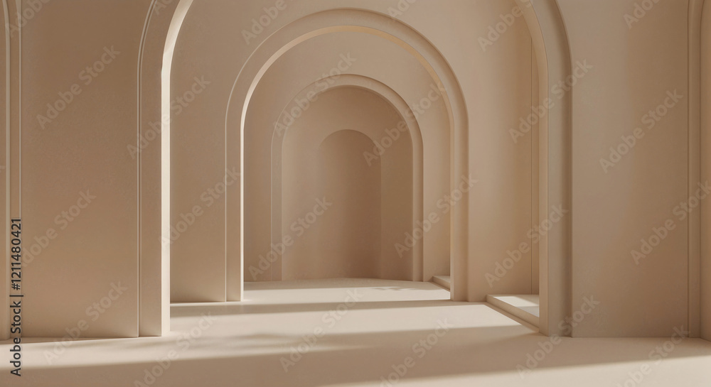 Poster abstract gallery background with geometric shapes with space for product presentation in color of th