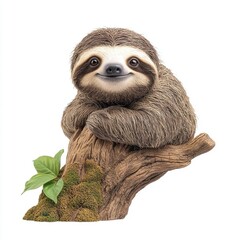 Fototapeta premium Adorable Sloth Relaxing on a Tree Branch in Nature