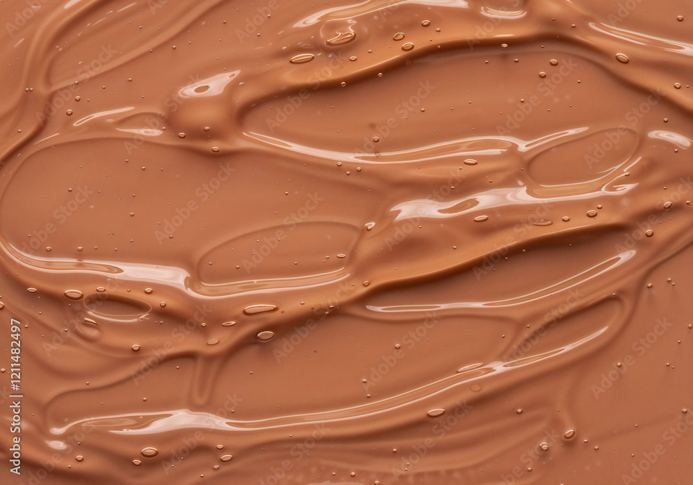 Poster abstract background with liquid cream in color of the year mocha mousse . generative ai