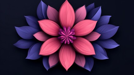 Fototapeta premium Pink flower with purple leaves artistic design