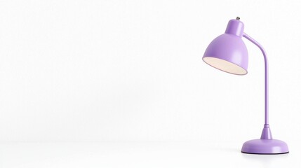 Elegant Purple Desk Lamp Illuminating a Minimalist Workspace Setting