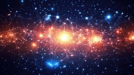 Obraz premium Abstract Network Galaxy Digital Background