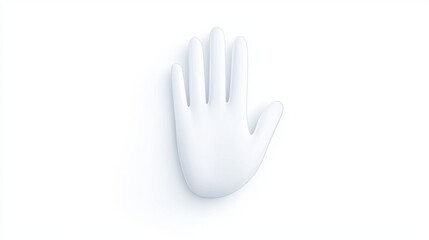 Obraz premium Minimalist White Hand Symbol on Clean White Background for Design