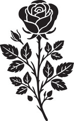 nice Rose silhouette vector art illustration