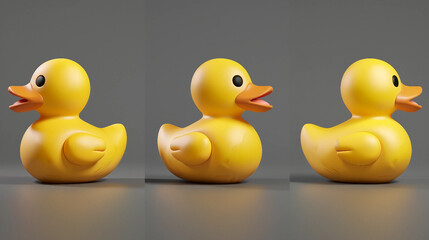 A Complete Look at a Toy Duck: Front and Back Perspectives