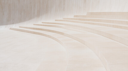 Curved Concrete Steps: Abstract and minimal, this image captures the beauty of curved concrete steps, showcasing their intricate design and smooth texture. The light plays with the surface.