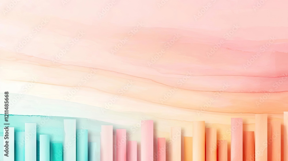 Poster summer watercolor idea. abstract colorful pattern with smooth gradient and vertical elements for des