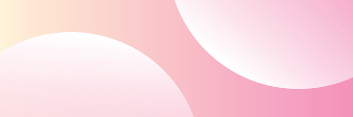 Minimalist banner background, pastel colored, pink and yellow gradient. Geometric circle effect style, abstract background.