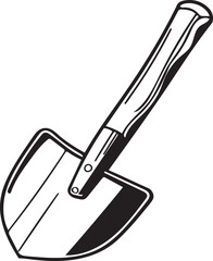 Shovel Rustic Tool for Gardening, Silhouette vector art illustration