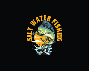 fishing mahi mahi jump illustration