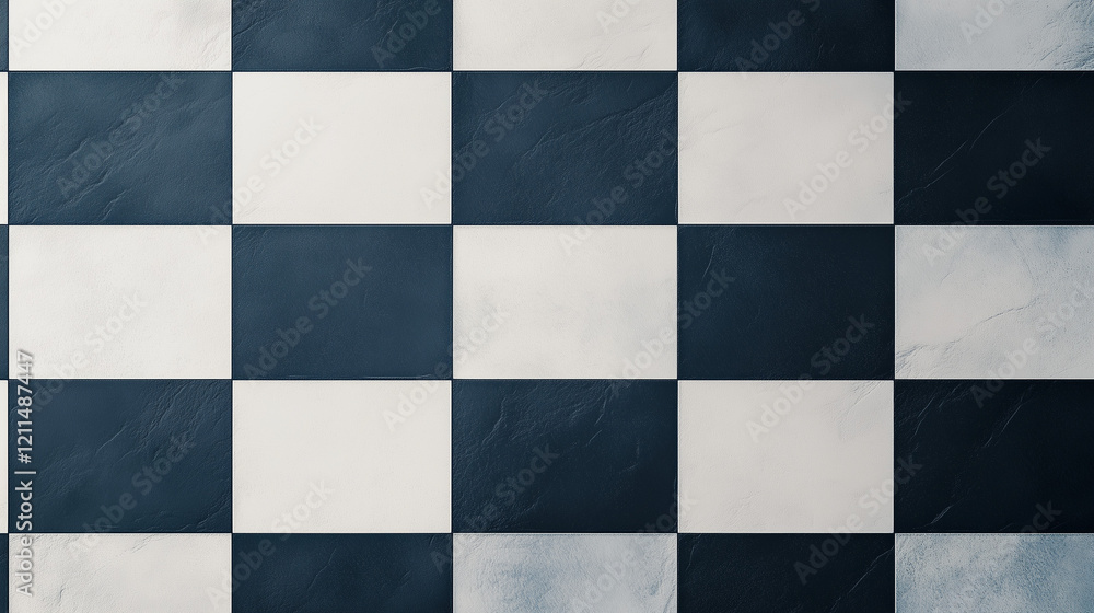Poster checkerboard texture: a high-resolution image showcasing a classic checkerboard pattern in navy blue