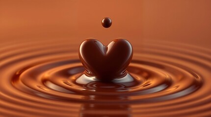 Heart shaped liquid chocolate splash 