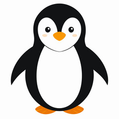Simple Penguin Silhouette on White