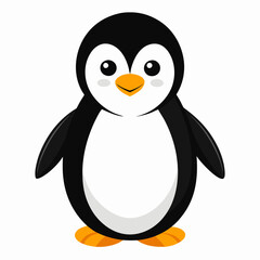 Simple Penguin Silhouette on White