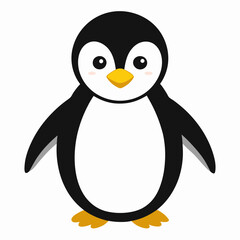 Simple Penguin Silhouette on White