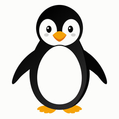 Simple Penguin Silhouette on White