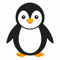 Simple Penguin Silhouette on White