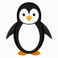 Simple Penguin Silhouette on White
