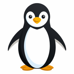 Simple Penguin Silhouette on White