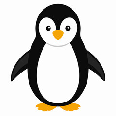 Simple Penguin Silhouette on White