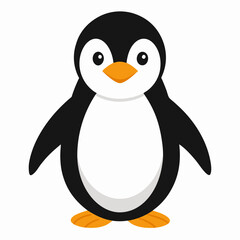 Fototapeta premium Simple Penguin Silhouette on White