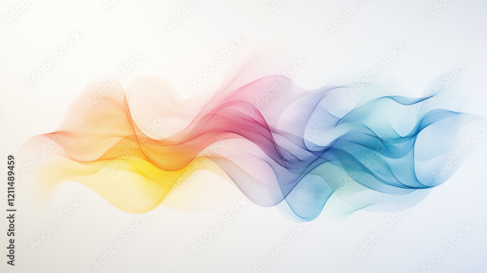 Poster rainbow wave abstract: vibrant, colorful waves flow seamlessly, creating an ethereal and dynamic abs