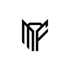 MF monogram logo design letter text name symbol monochrome logotype alphabet character simple logo