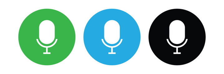 Audio microphone on and mute icon set. Microphone symbol for your web site design, logo, app, UI. Vector line icon for Business and Advertising 
