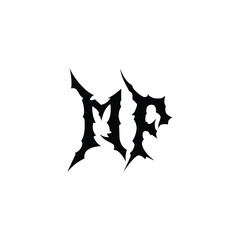 MF monogram logo design letter text name symbol monochrome logotype alphabet character simple logo