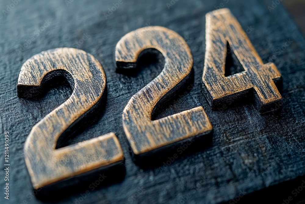 Fototapete 2024 text background. new year and business concept strategy., generative ai