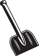 Shovel Rustic Tool for Gardening, Silhouette vector art illustration