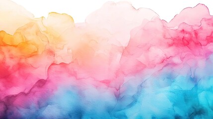 Fototapeta premium Vibrant watercolor concept. A vibrant abstract background featuring flowing colors of pink, orange, and blue.