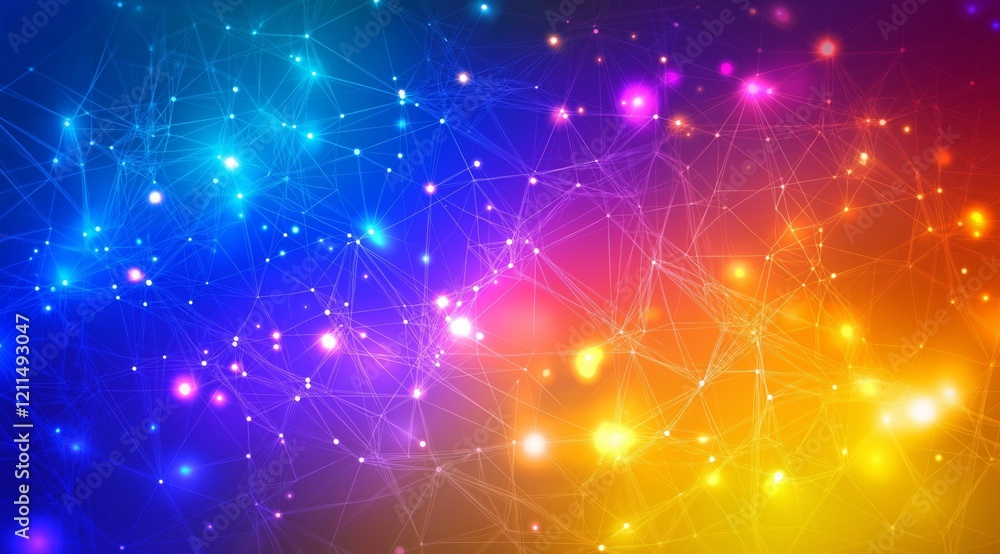Poster attractive futuristic and technological background in neon and bright colors. modern technologies an