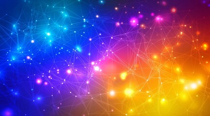 Fototapeta premium attractive futuristic and technological background in neon and bright colors. Modern technologies and neural networks.