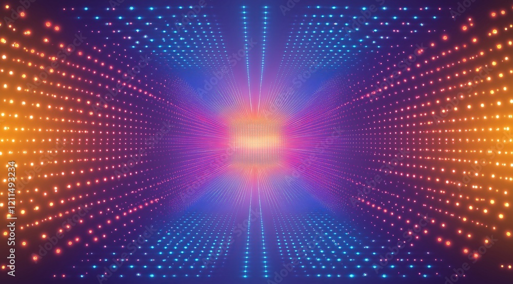 Poster attractive futuristic and technological background in neon and bright colors. modern technologies an