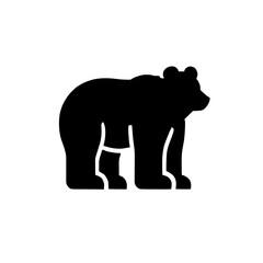 Grizzly Bear Silhouette: A powerful and majestic grizzly bear, depicted in a stark black silhouette against a clean background, embodies strength, wilderness, and untamed power. 