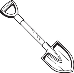 Shovel Rustic Tool for Gardening, Silhouette vector art illustration