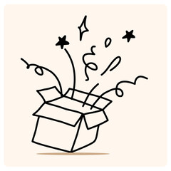 Surprise Box Explosion with doodle style drawing