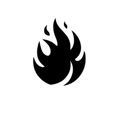 Fiery Abstract Flame: A stylized abstract flame design in black, evoking power, passion, and energy, perfect for a graphic design or logo. 