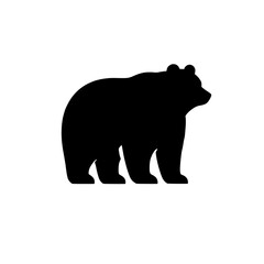 Silhouette of a Bear: A simple yet striking silhouette of a bear standing against a clean backdrop, evokes strength, wilderness, and resilience. 