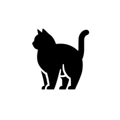 Silhouette of a Cat: A simple yet elegant silhouette of a domestic cat, standing alert and poised. Perfect for minimalist designs and pet-related projects.