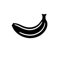 Single Banana Silhouette: A bold, black silhouette of a single banana, presented against a clean background.  The image is simple, striking, and versatile.