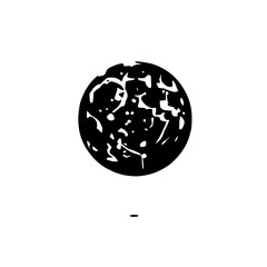 Cosmic Mystery: A  mysterious celestial body rendered in simple black and white. Its surface features a complex and mesmerizing network of craters, suggesting a history of impact and evolution.