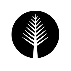 Minimalist Tree Icon: A stylized tree illustration, featuring a simple, elegant design within a circular frame. Perfect for eco-friendly brands and nature-related projects.  