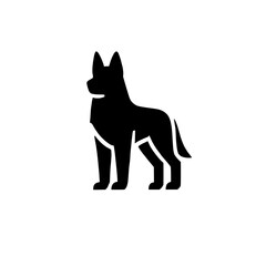 Silhouette of a Dog:  A strong and majestic silhouette of a dog, standing tall and alert, is captured in a simple yet powerful design. The image exudes loyalty and protectiveness.