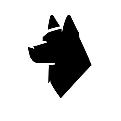 German Shepherd Silhouette: A strong and striking silhouette of a German Shepherd's head, captured in profile view, conveying loyalty, protection, and power.