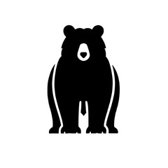 Majestic Bear Silhouette: A powerful and striking silhouette of a bear, standing tall and facing forward, evokes strength, wildness, and the untamed spirit of nature. 