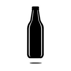 Classic Beer Bottle Silhouette: A timeless and versatile silhouette of a beer bottle, rendered in bold black, with a subtle drop shadow for depth. Perfect for branding, design projects.