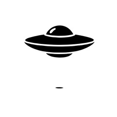Unidentified Flying Object: A classic, minimalist illustration of a UFO, perfect for projects related to science fiction, the paranormal, or extraterrestrial life.  